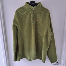 Craghoppers Mens Quarter Zip Fleece Jacket Size XL Green Pullover Walking Hiking
