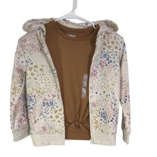 NWT OshKosh B'gosh Set Sweatshirt Hoodie Shirt Girl's Sz 7 Floral