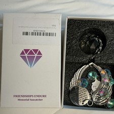 Friendships Endure Memorial Suncatcher Angel Ghost Crystal Metal Shiny Modern