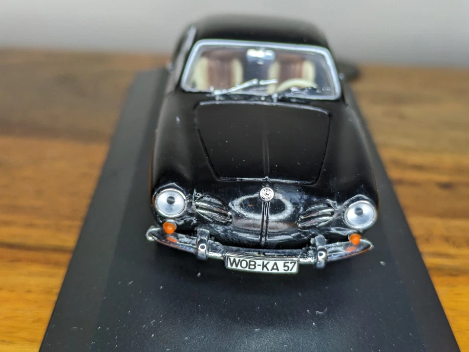 Minichamps VW Karmann Ghia cupé 1962 5000 1/43 modelo diecast negro Foto 4 de 4