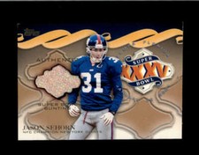 JASON SEHORN 2001 TOPPS SUPER BOWL XXXV SBB6 GAME USED BUNTING RELIC  BD2892