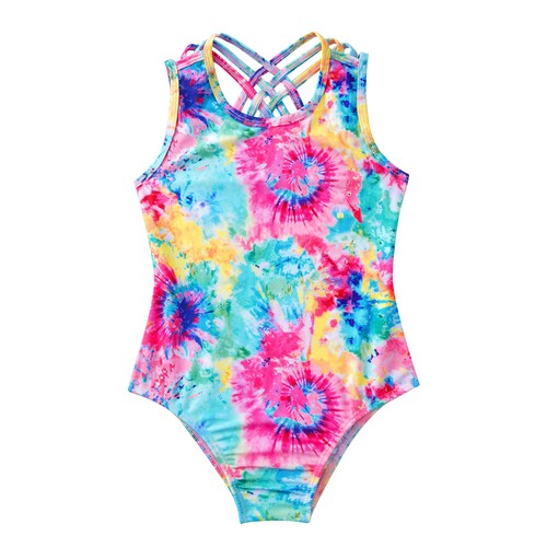 Kids Girls Beachwear Vacation Swimsuit Hollow Back Swimwear Holiday Tankini - Picture 10 of 28