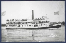 Steamer RAMBLER BW Real Photo Postcard