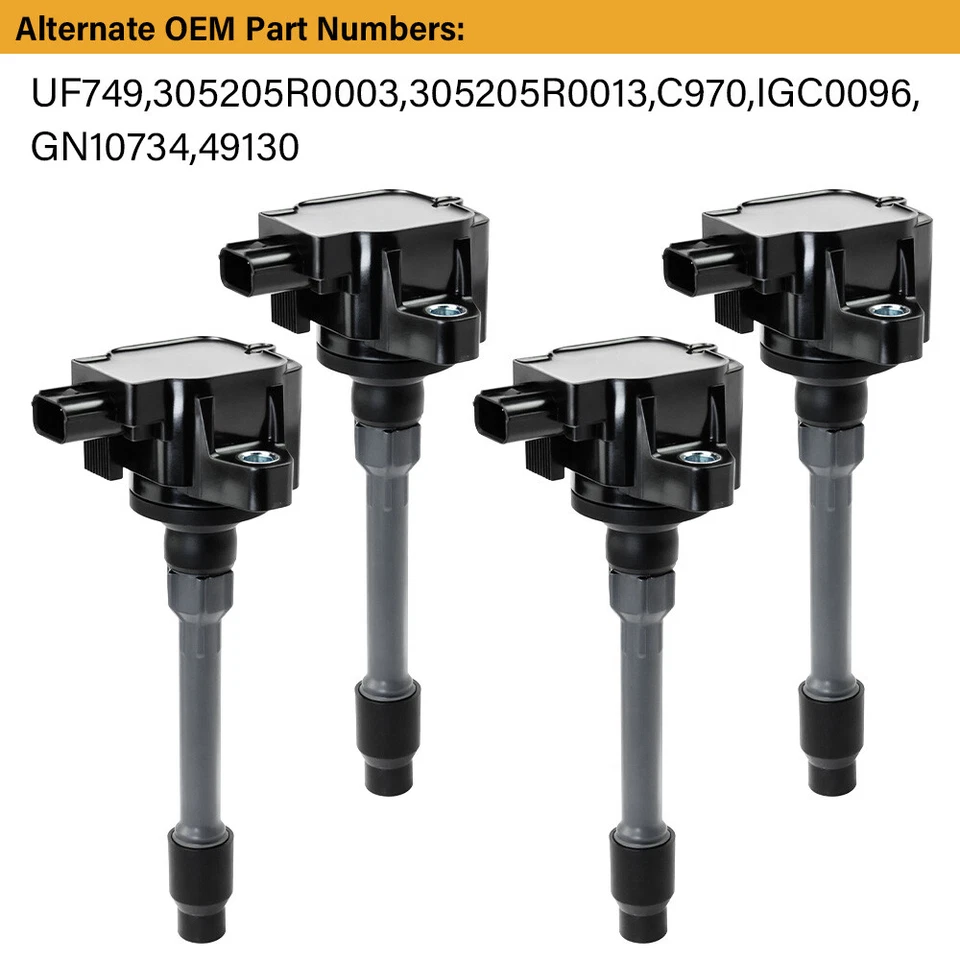 Paquete de 4 bobinas de encendido y bujías de iridio para Honda Civic 16-20/ajuste L4 UF749 Foto 2 de 4