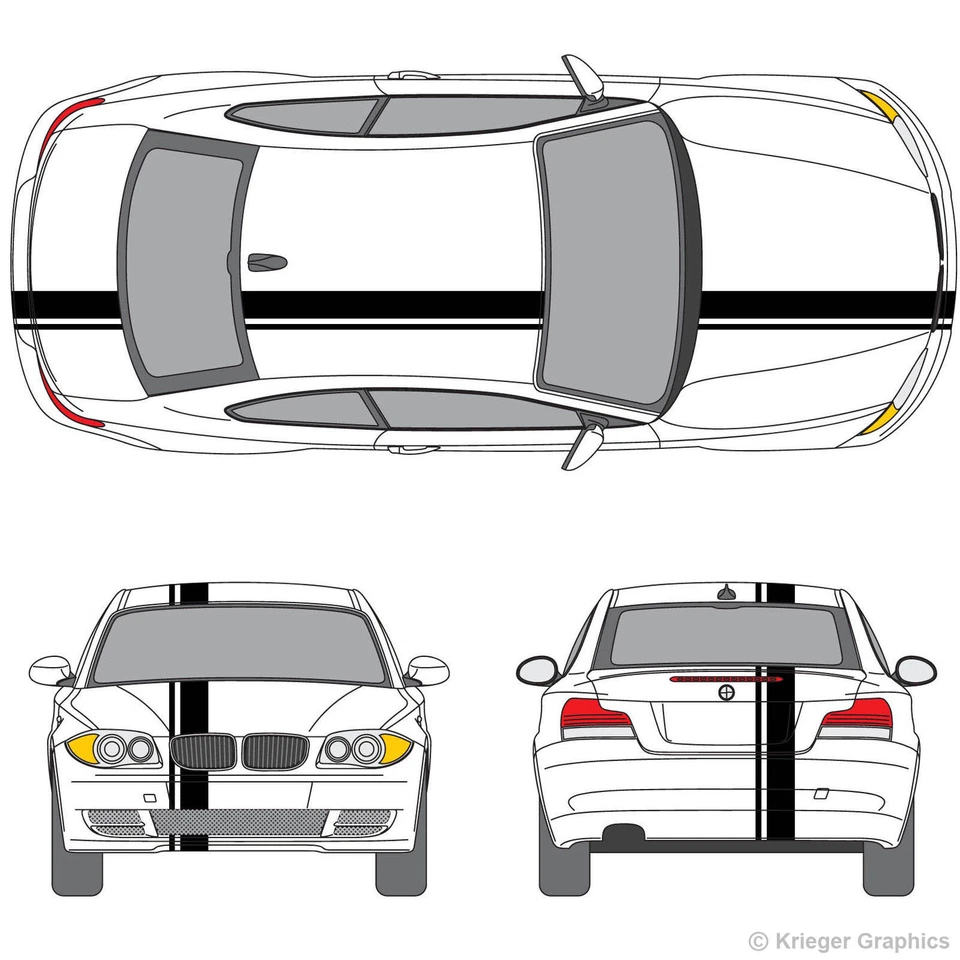 Single Offset 3M Rally Racing Stripes for BMW M3 M5 M6 Z3 Z4 Z8 128i 318i 328i - Image 2 of 4