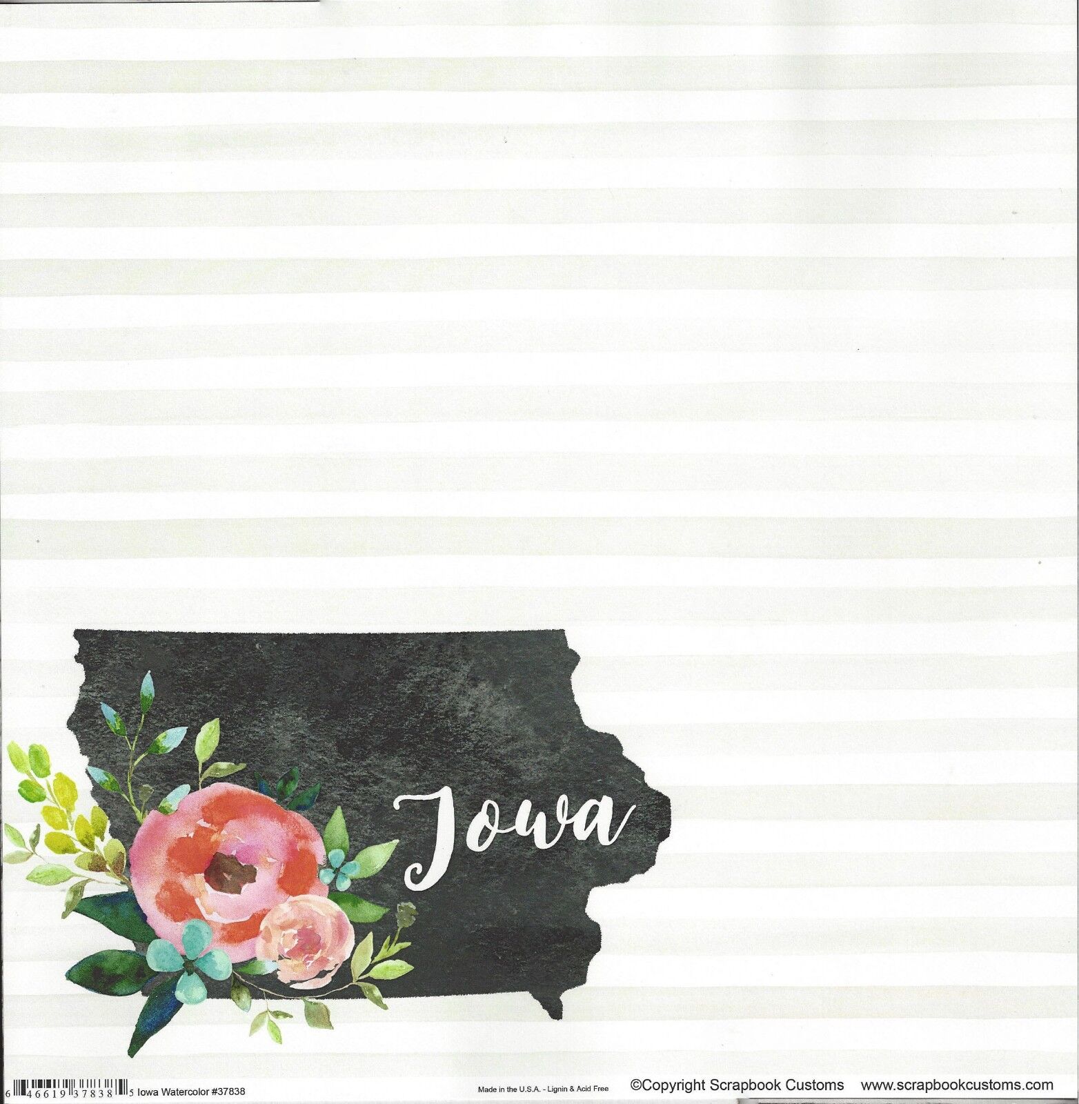 SC - Iowa Watercolor Scrapbookking Ranking TOP12 Limited time trial price Paper 37838