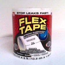 ✅  Flex Seal~Flex Tape As Seen On TV~4 in. W x 5 ft. L~White~Waterproof Repair