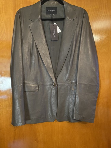 Lafayette 148 Leather Blazer, Size 12 - Picture 6 of 7