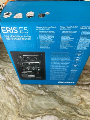 PreSonus Eris E5 2-Way 5.25'' Near Field Studio Monitor E5, Black single unit