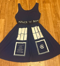 Dr. Who Her Universe Tardis Blue Police Box Tank Top Dress - Size Small - BBC