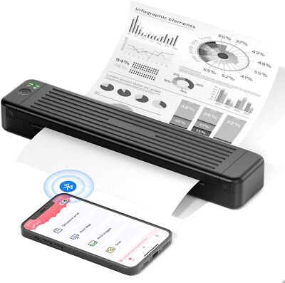Phomemo P831 Tragbarer Drucker A4 Thermodrucker für Normales Kopierpapier