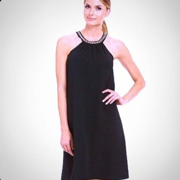 Calvin Klein Women's Black Chain Halter Neck Dress size 6 Sleeveless ANK |  eBay