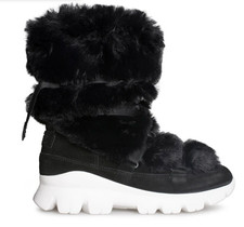 ugg australia janina leather & textile rain boots