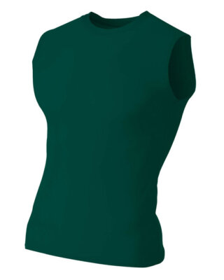 A4 N2306 Men's Polyester/Spandex Sleeveless Tee Compression Muscle T-Shirt
