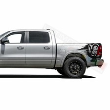 Ram Horn Grafik Seitenbett Streifen Aufkleber Sticker f&uuml;r Dodge Ram Crew Cab 1500 Str