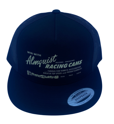 ALMQUIST RACING CAMS VINTAGE LOGO BLACK TRUCKER HAT SPEED EQUIPMENT HOT ROD F/S