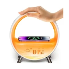 Dekala 5G Arches Gradual Sunrise Alarm Clock with Wireless Charging Sunset Wh...