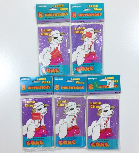 Lot of 40 CARDS (5 Packs) LAMB CHOP BDAY PARTY INVITATIONS vtg 80s 90s cartoon - Picture 4 of 11