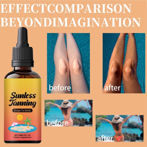 Sunless Tanning Drops 60ml Bronzing Tanner Agent Skin Tanner Drops For Cute - Picture 4 of 12