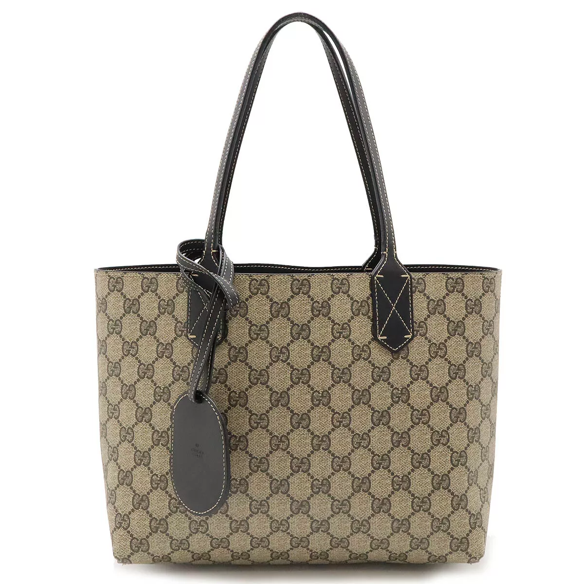 Sac fourre tout réversible GUCCI GG Supreme sac bandoulière PVC cuir beige #22500686