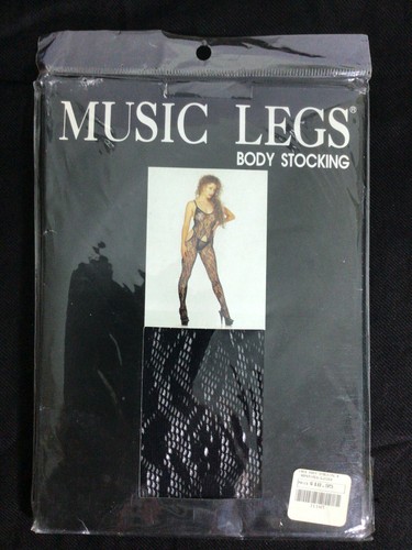 Music Legs Lace Body Stocking Sheer Black One Size With Three Openings - Picture 2 of 2