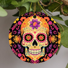 Day of the Dead, D a de Los Muertos, Sugar Skull, Halloween, Ceramic Ornament