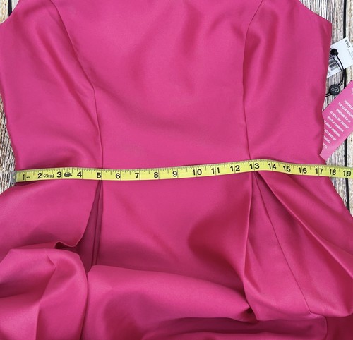 Adrianna Papell Mikado Pink Fit & Flare Dress Size 14 Tea-Length Sleeveless NWT - Picture 10 of 12