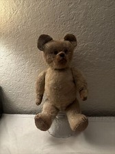 Antique VINTAGE RARE Mohair Teddy Bear EARLY 1900 s Straw