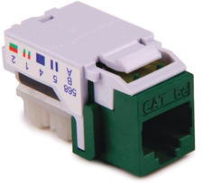   NEW  HellermannTyton RJ45FC5E-GRN Category 5e Modular Keystone Jack, Green