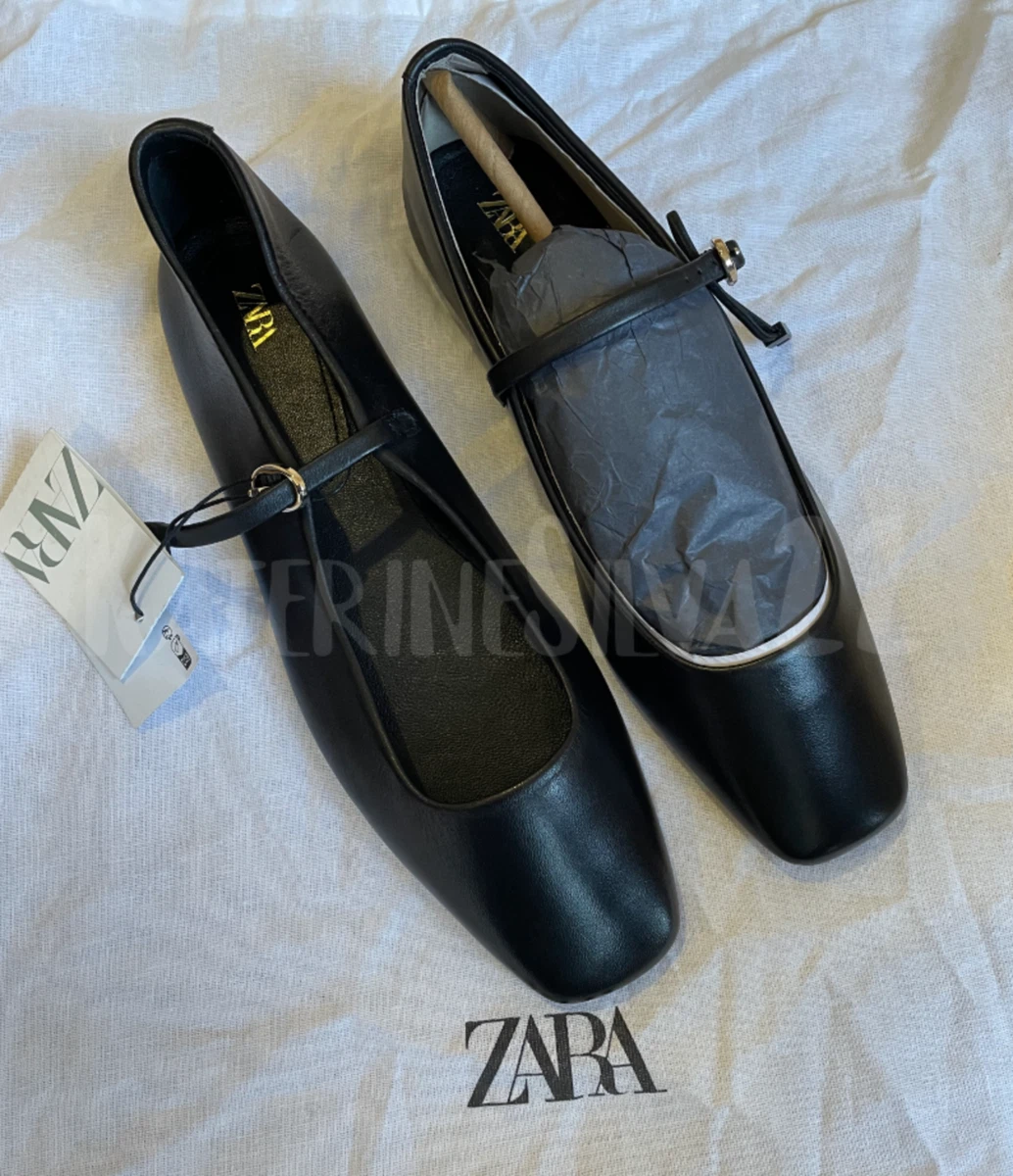 black flat shoes zara