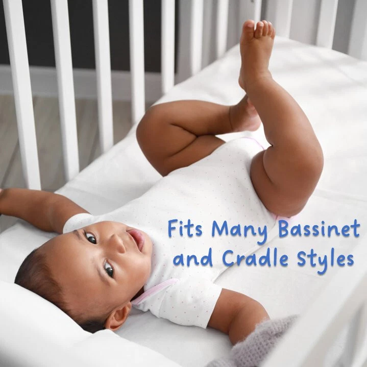 First Essentials Baby Bassinet Cradle Mattress Rectangle 15 x 33 Foam Waterproof - Image 4 of 4