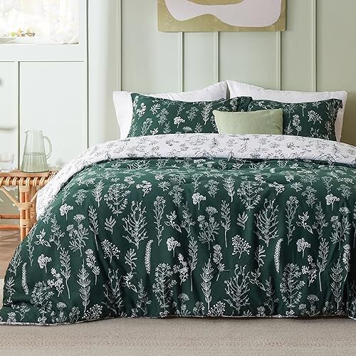 Comforter Set - Emerald Comforter, Cute Floral Bedding Full 03 - Emerald