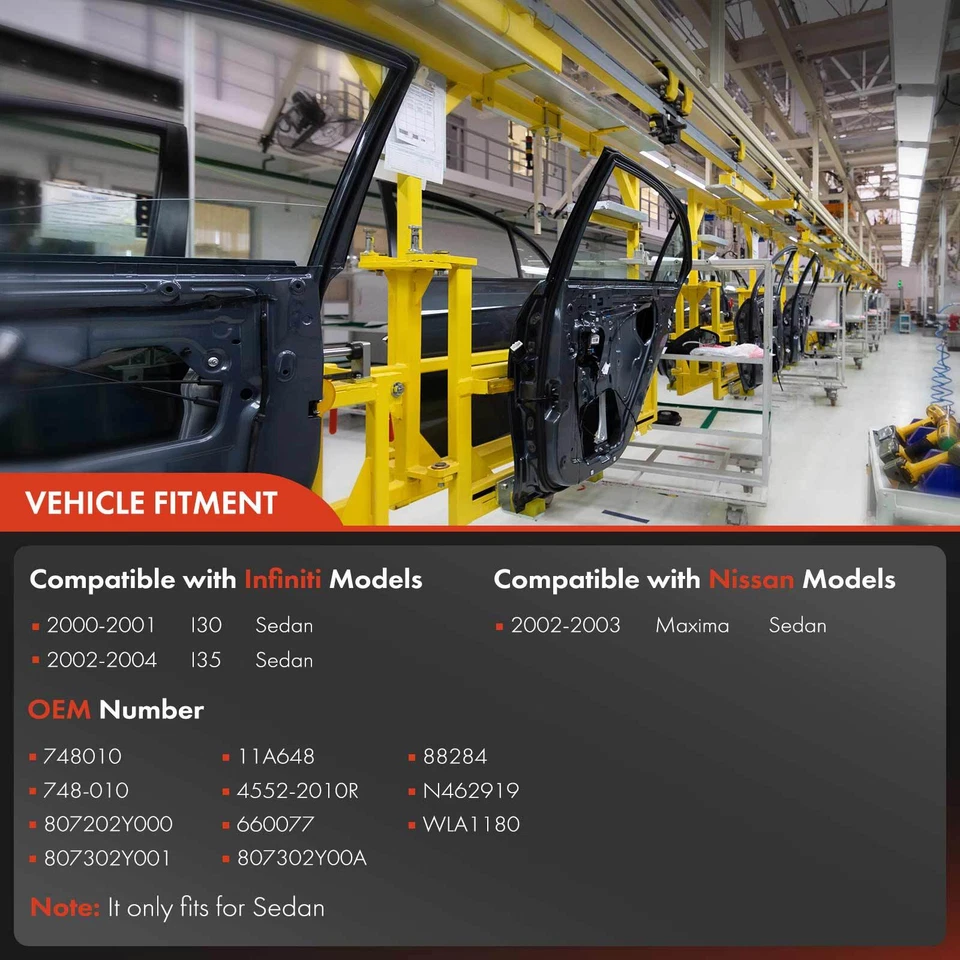 Front Right Power Window Regulator w/ Motor for Nissan Maxima INFINITI I30 I35 - Image 3 of 4