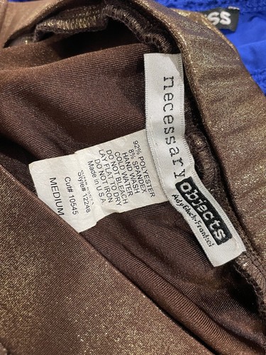 VTG 90's NECESSARY OBJECTS Strapless Brown Metallic Rare Top Size Medium - Picture 7 of 7
