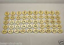 50 Laser Engraved Number Discs, Table, Tags, Locker, Pub, Restaurant, Clubs