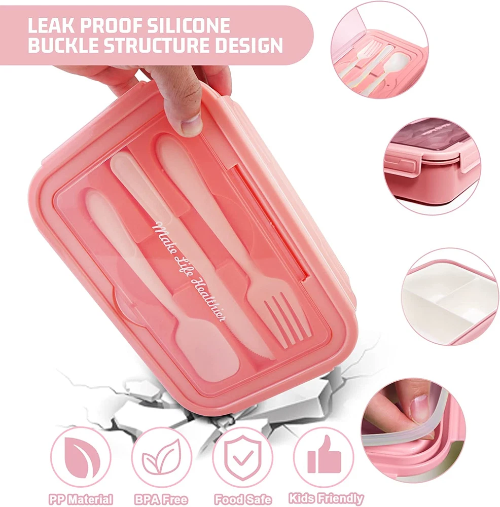 ZMYGOLON Bento Lunch Box for Kids Lunch Bento Box Container Leak-proof for Ki...