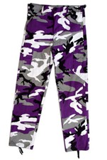 Rothco JR G.I. BOU Adjustable Waist Boy's Size 20 Purple Camo Cargo Pants, NEW