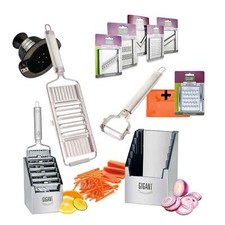 Gigant 4-fach Gemüsehobel Multi-Box 6 zusätzlichen Einsätzen Edelstahl Megaset