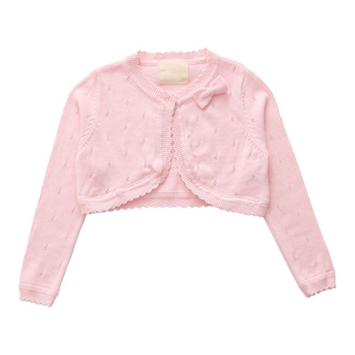 Girls Long Sleeve Cardigan Kids Button Closure Knitted Shrug Cropped Sweater Top - Picture 8 of 39