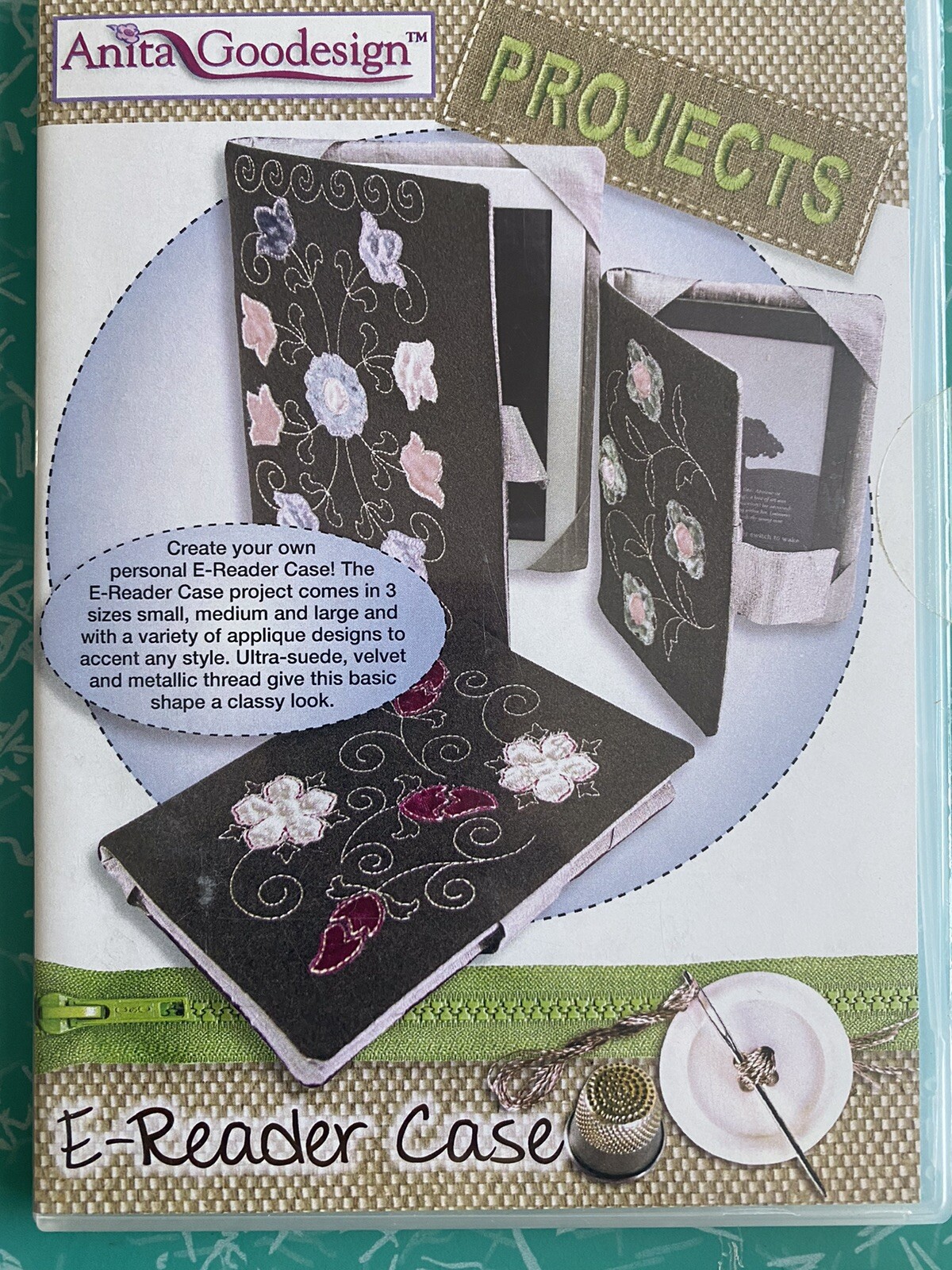 Anita Goodesign E-Reader Case Embroidery Machine Design CD PROJ08-image