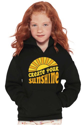 Groovy Retro Create your Sunshine Saying Youth Hooded Sweatshirt Boy or Girl - Picture 5 of 7