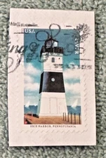 USA Stamp 2021, Beautiful Erie Harbor, Pennsylvania Forever Light House
