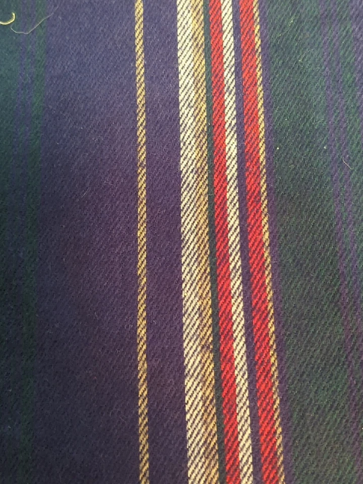 Tela a rayas azules gruesas para tapicería 53x42" franela como tweed peso Foto 2 de 4
