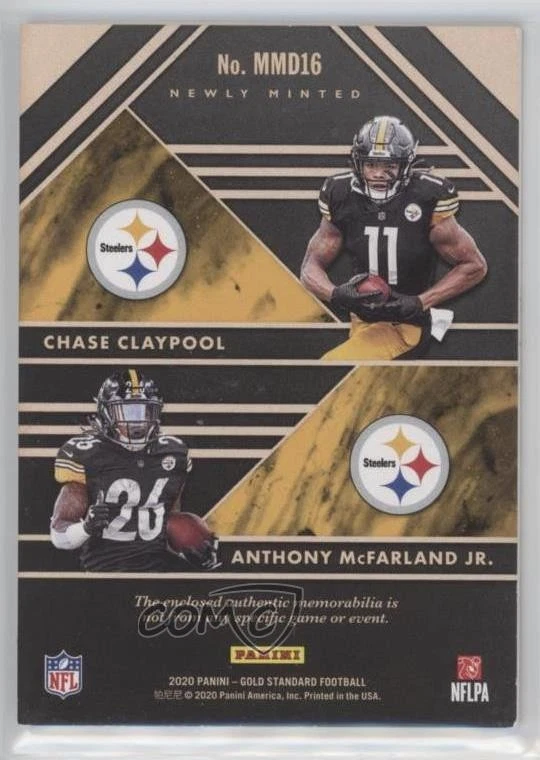 2020 Panini Gold Standard /249 Anthony McFarland Jr Chase Claypool Rookie RC - Image 2 of 2