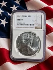 2013 $1 American Silver Eagle NGC MS69 Brown Label