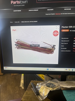#ad Master bilt 23 01706 Ballast Electronic 120 Volt 50 60 Hz $80.00