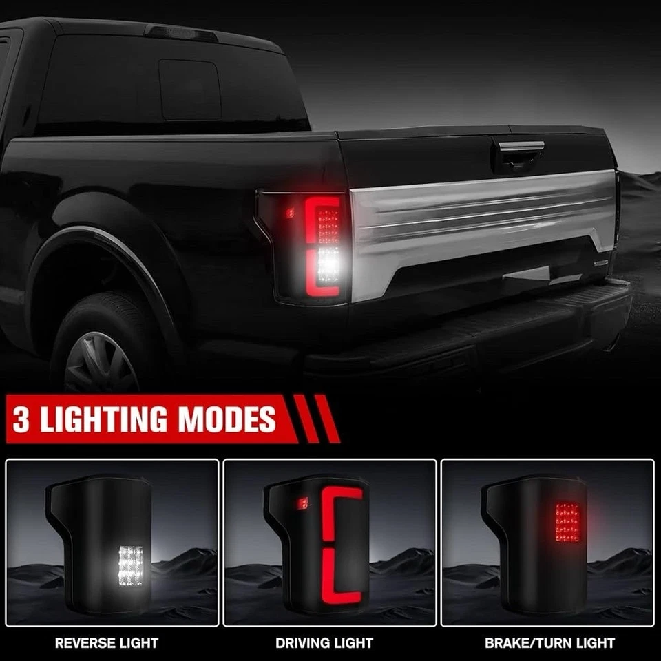 LED Tail Lights Assembly Compatible with 2015 2016 2017 2018 2019 2020 Ford F150 - Imagen 2 de 4