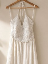 Universal Thread White Crochet-Textured Maxi Dress