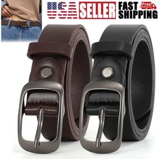 43in-47in Women's Leather Belt with Pin Buckle-Belts for Jeans, Pants, Dresses