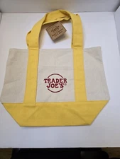 Yellow Trader Joe’s Mini Canvas Reusable Tote Bag Free Shipping 